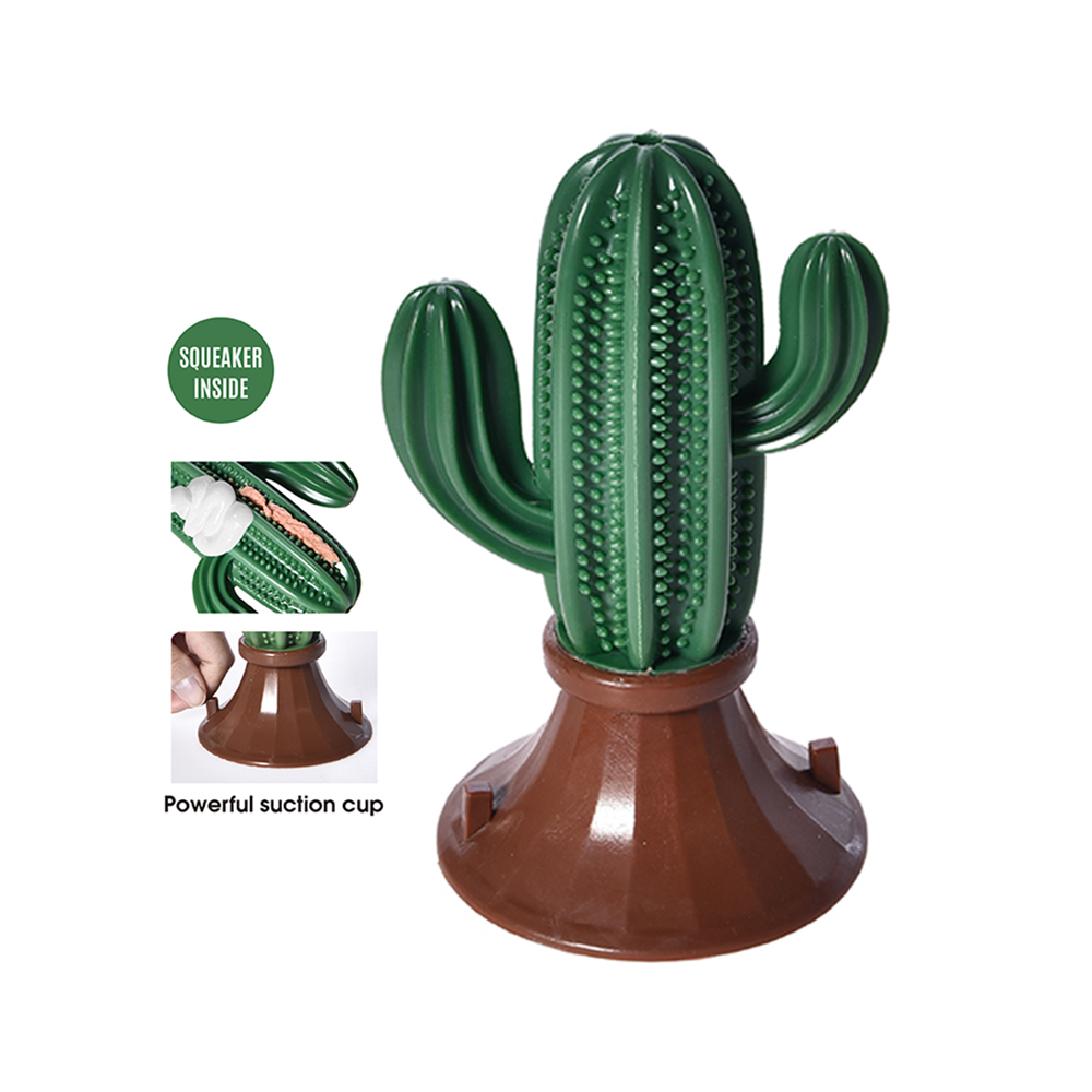 Scorching Sale Massive Cactus-Formed Canine Toy for Aggressive Chewers – Pet Puzzle Toy with Suction Cup, Chew Toothbrush, and Squeaker